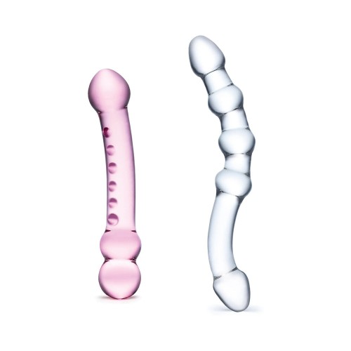 Set de Dildos de Cristal Doble Placer de 2 Piezas