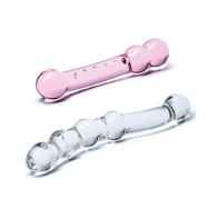 Set de Dildos de Cristal Doble Placer de 2 Piezas