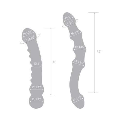 Set de Dildos de Cristal Doble Placer de 2 Piezas