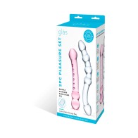 Set de Dildos de Cristal Doble Placer de 2 Piezas