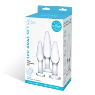 3-Piece Glass Anal Plug Training Set for Beginners