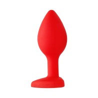 Ouch! Large Flexible Diamond Heart Butt Plug Red