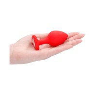 Ouch! Large Flexible Diamond Heart Butt Plug Red