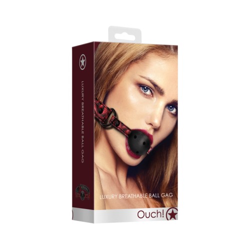 Ouch! Luxury Breathable Ball Gag Burgundy