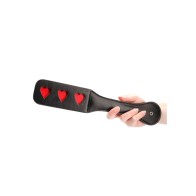 Ouch Heart Pattern Paddle Black for BDSM Fun