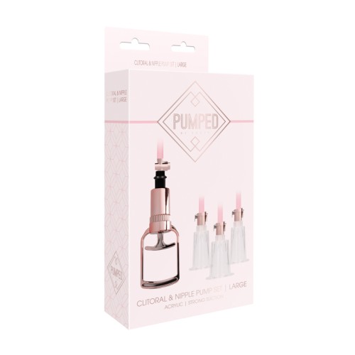 Pumped 4-Piece Clitoral & Nipple Pump Kit Rose Gold Large