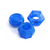 Pipedream Classix 3-Piece Deluxe Cock Ring Set Blue - Pleasure Extender