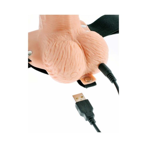 Pipedream Fetish Fantasy Vibrating Hollow Strap-On - Pleasure for Two