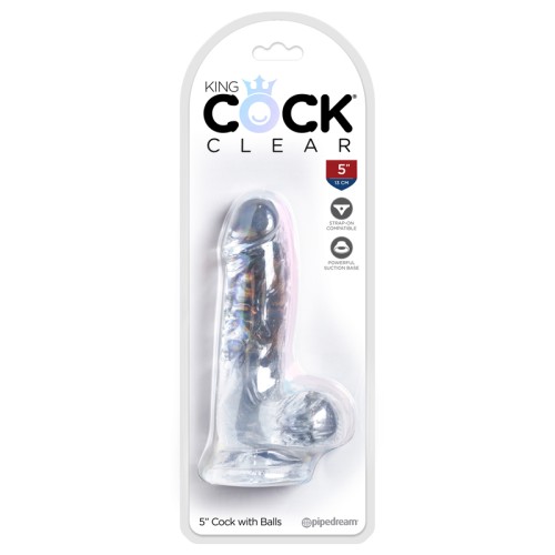 Dildo Transparente King Cock Clear de 5 Pulgadas