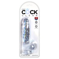 Pipedream King Cock Clear 6 in. Cock With Balls