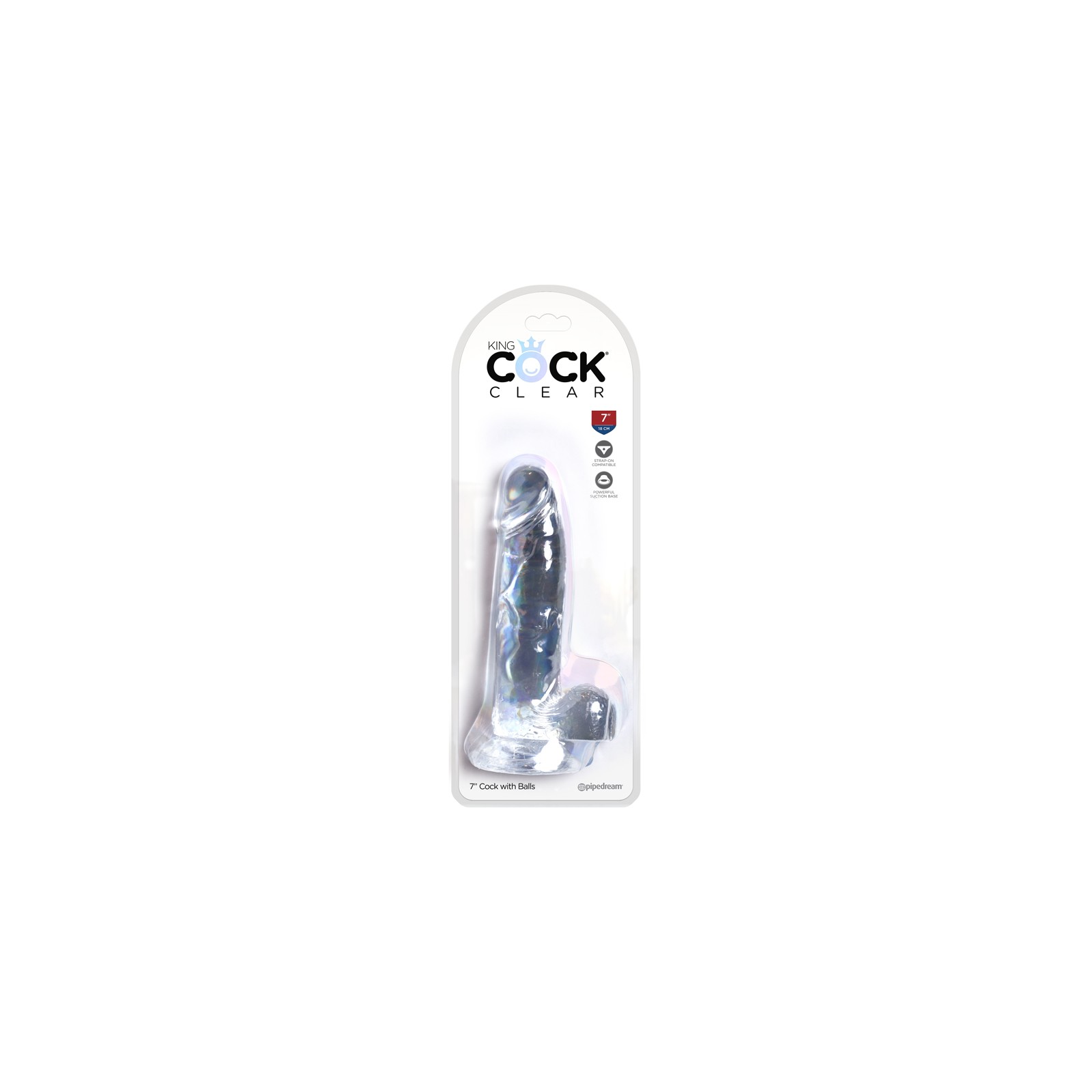 Pene Transparente King Cock Clear 7 in. con Testículos