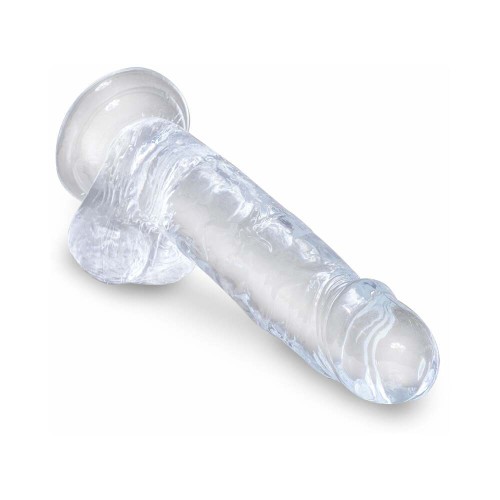 Pene Transparente King Cock Clear 7 in. con Testículos