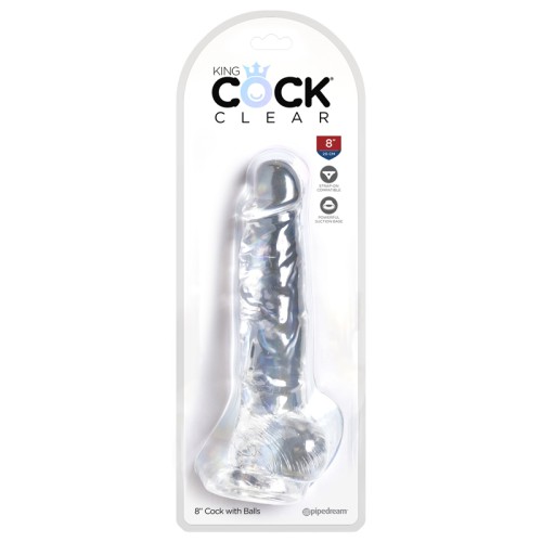 Pipedream King Cock Clear 8 in. Dildo With Balls