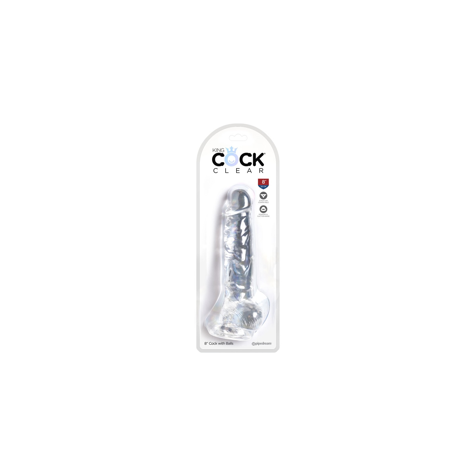 Pipedream King Cock Clear 8 in. Dildo With Balls