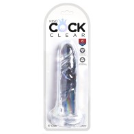 Dildo Realista King Cock Clear de 6 in. con Ventosa