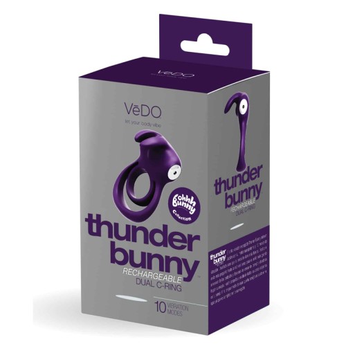 VeDo Thunder Bunny Anillo Doble Recargable Púrpura