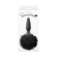 Bunny Tails Plug Mini Piel Negra - Diversión de Juego de Roles