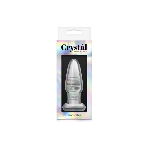 Small Clear Tapered Glass Anal Plug