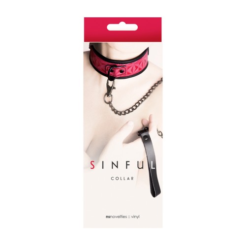 Collar de Vinilo Sinful para Diversión BDSM Juguetona