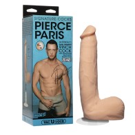 Pene ULTRASKYN Signature Cocks Pierce Paris de 9 Pulgadas con Base de Vac-U-Lock Removible Vainilla