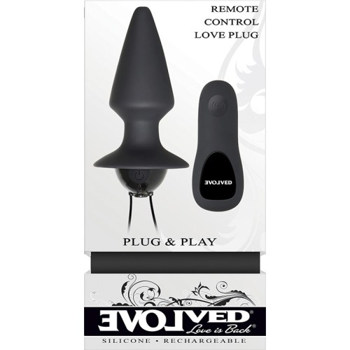 Evolved Plug & Play Plug Anal Silicona Vibrante Negro Control Remoto Recargable