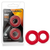 Anillos Stay Hard Donut Cockrings Rojos 2-Pack