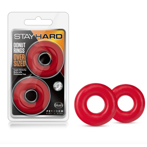 Stay Hard Oversized Cockring 2-Pack Red