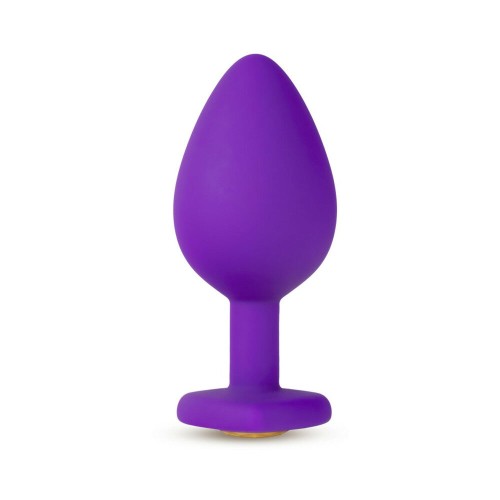 Temptasia Bling Anal Plug with Heart-Shaped Gem Base Medium Purple