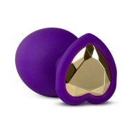 Temptasia Bling Anal Plug with Heart-Shaped Gem Base Medium Purple