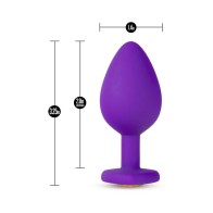 Temptasia Bling Anal Plug with Heart-Shaped Gem Base Medium Purple