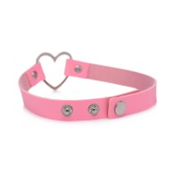 Collar Choker Chrome Heart Sweet Pink