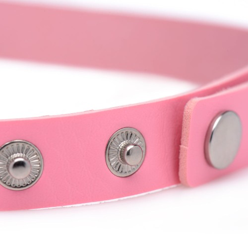 Collar Choker Chrome Heart Sweet Pink