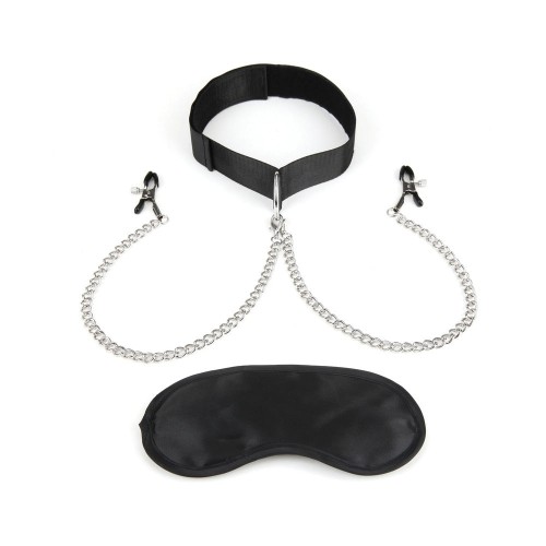 Lux Fetish Collar & Nipple Clamps