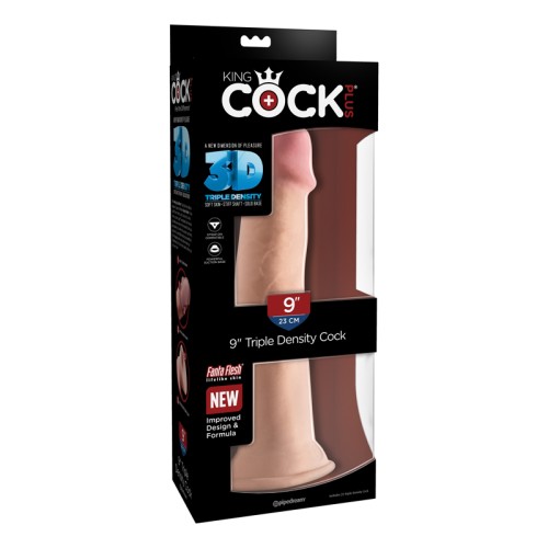 Pipedream King Cock Plus Triple Density Dildo with Suction Cup Beige