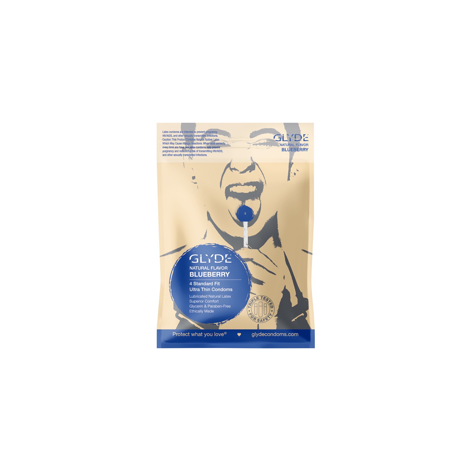 Glyde Ultra Blueberry Flavor Condoms for Delicate Pleasure