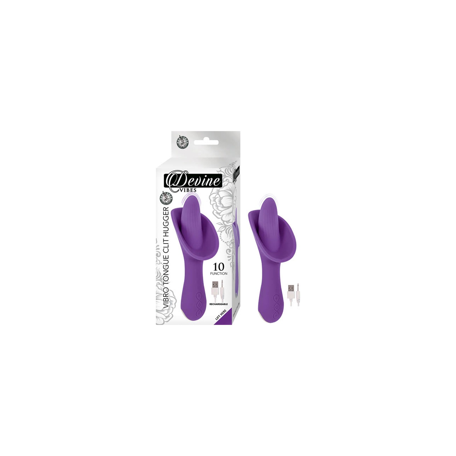 Devine Vibes Vibro Tongue Clit Hugger in Purple