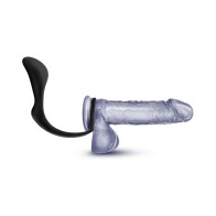 Platinum Silicone Cock Ring and Anal Plug Black