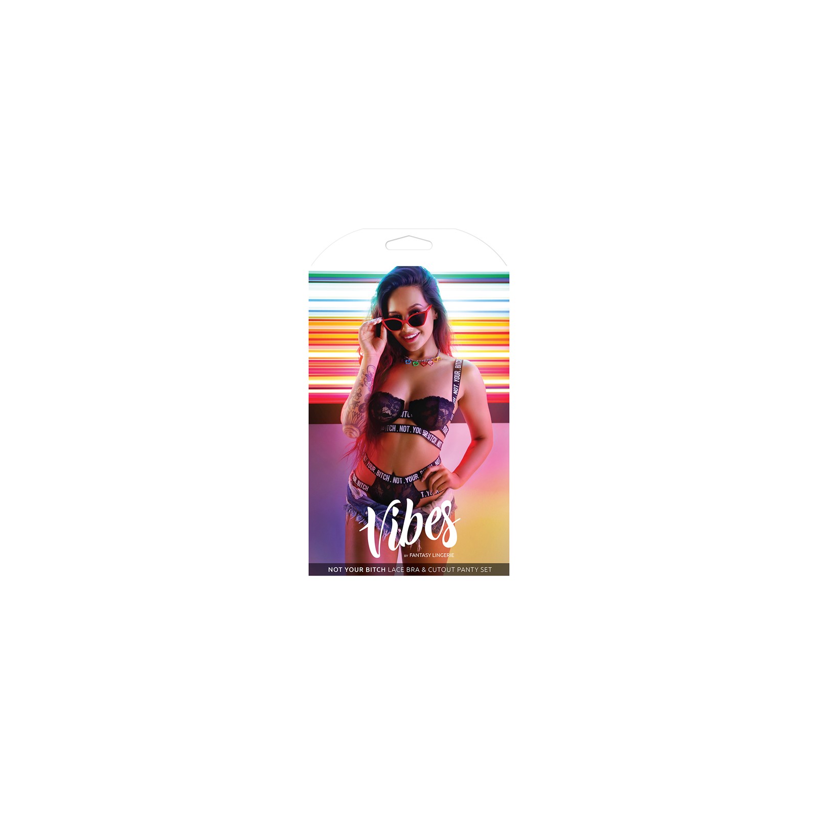 Vibes Not Your Bitch Bra & Panty Set - Black