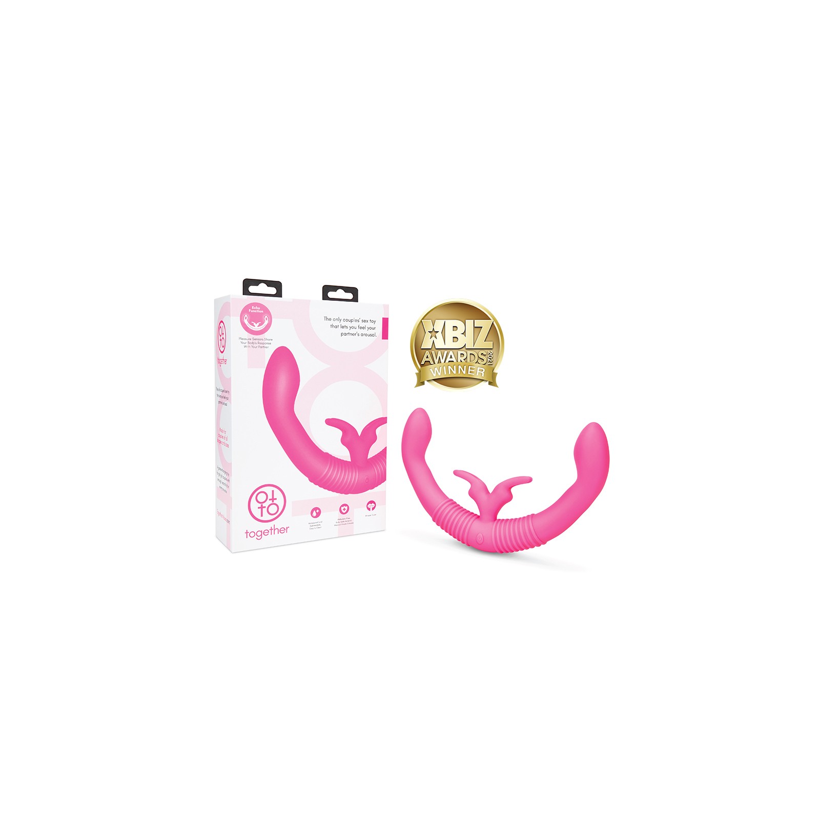 Together Couples Toy with Echo Function Pink