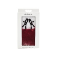 Pinzas para Pezones de Pluma Encantada Sportsheets Burgundy - Placer de Coqueteo