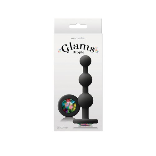 Glams Ripple Anal Plug with Rainbow Gem