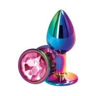 Small Multicolor Pink Metal Anal Plug