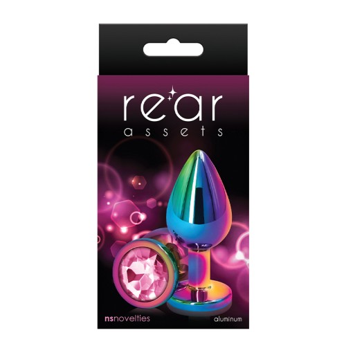 Medium Metal Anal Plug Multicolor Pink