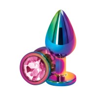 Medium Metal Anal Plug Multicolor Pink