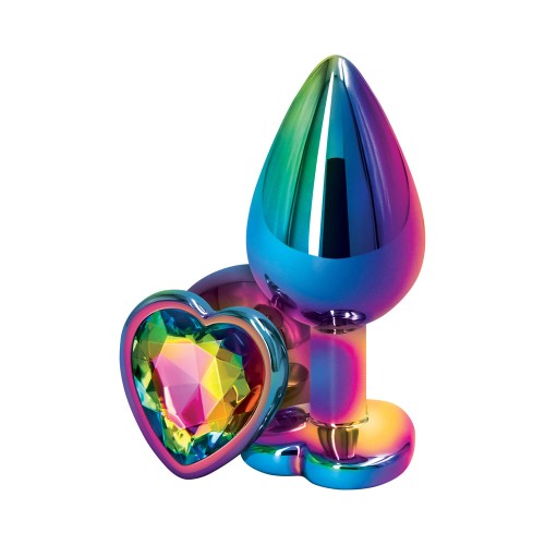 Rear Assets Medium Heart-Shaped Metal Plug for Anal Play