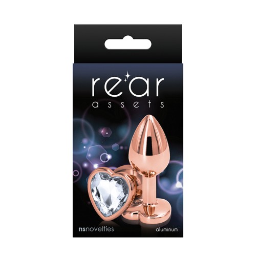 Rear Assets Rose Gold Heart Plug Small - Elegant Pleasure