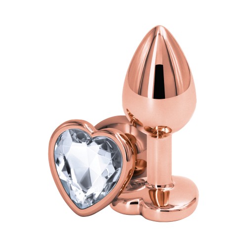 Rear Assets Rose Gold Heart Plug Small - Elegant Pleasure