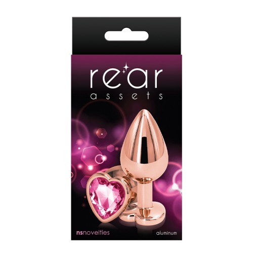 Rear Assets Rose Gold Heart Medium Plug Pink