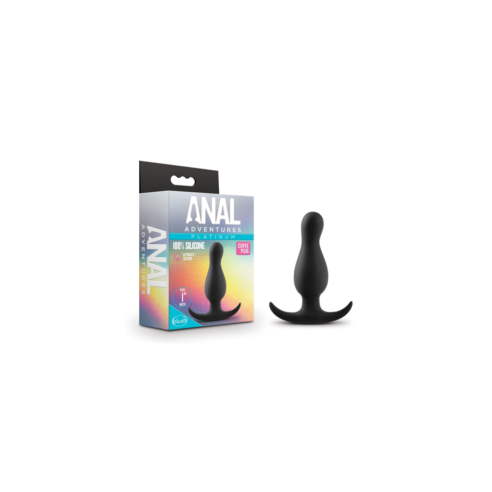 Anal Adventures Platinum Silicone Curve Plug for Prostate Play