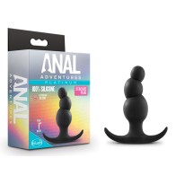 Anal Adventures Platinum Silicone Stacked Plug Black